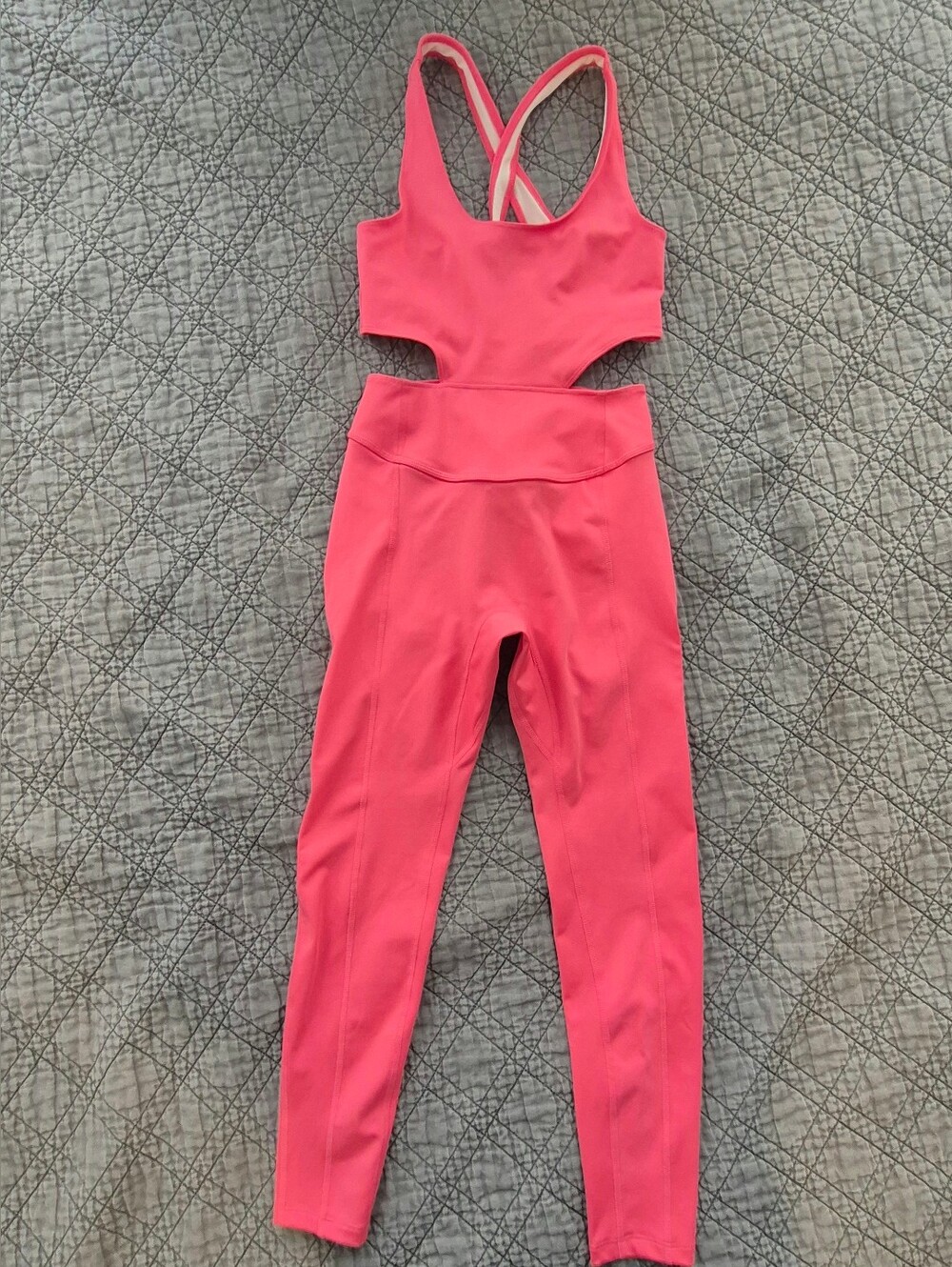 Free People FP Movement Back It Up Cutout Jumpsuit in Pink, Size XS